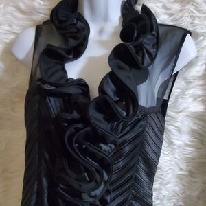 Gracia Black Sleeveless Cocktail Blouse